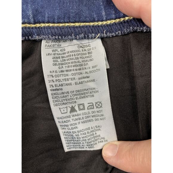 Levis Signature Jeans Womens 16S Shaping Pull On Super Skinny Stretch Blue Denim - Picture 6 of 11